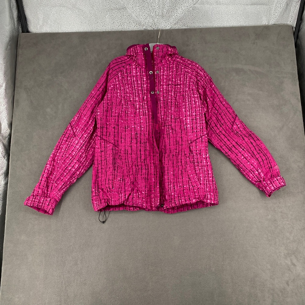 Columbia Interchange Jacket Womens Medium Pink Patterned Fleece Lined Full Zip